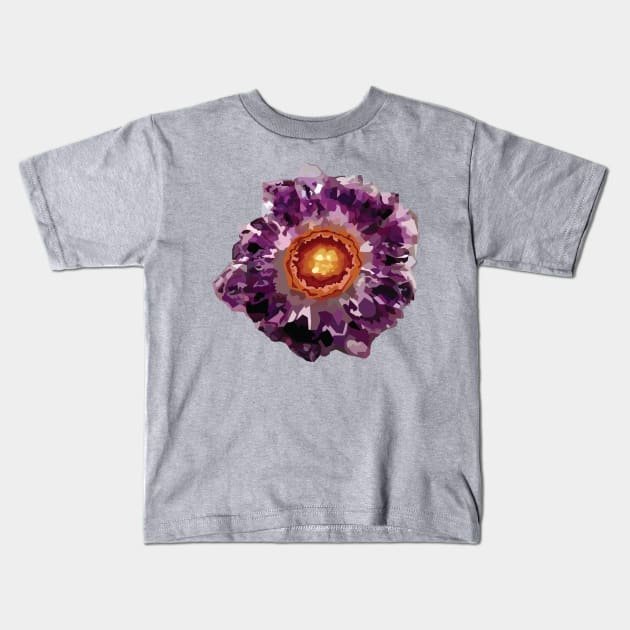 Purple Geode Kids T-Shirt by aecdesign